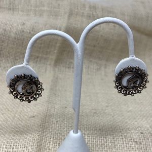 Vintage Silver Egyptian Clip On Earrings